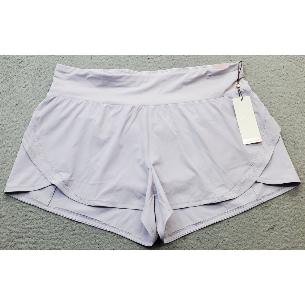 CALIA Kick It Up Tennis Golf Performance Shorts Womens XL Purple Lined Mid Rise